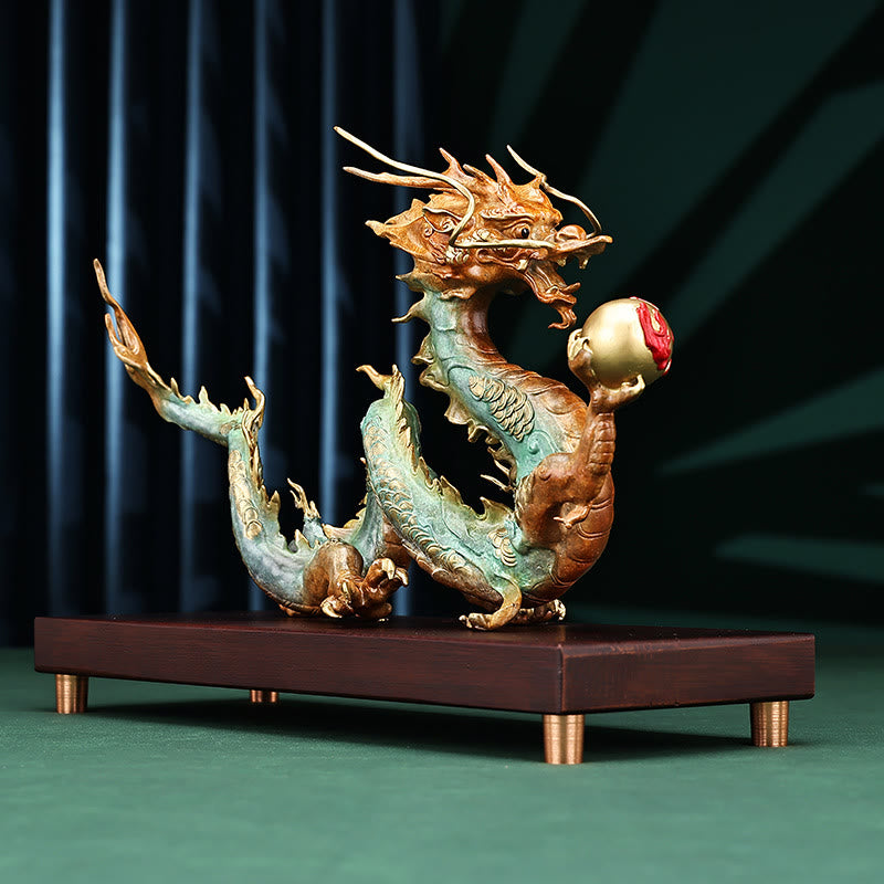 Year Of The Dragon Auspicious Dragon Brass Copper Luck Success Office Decoration