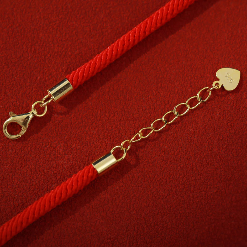 Dunhuang 925 Sterling Silver Lotus Drum Red String Bracelet for New Beginnings