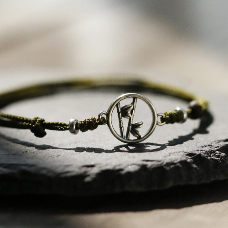 925 Sterling Silver Bamboo Luck String Bracelet
