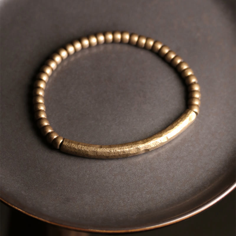 Simple Design Copper Brass Bead Luck Wealth Bracelet