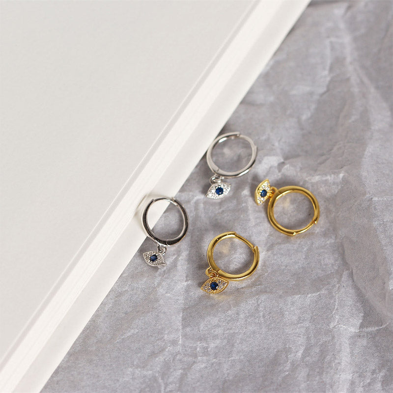 925 Sterling Silver Evil Eye Blessing Protection Stud Earrings
