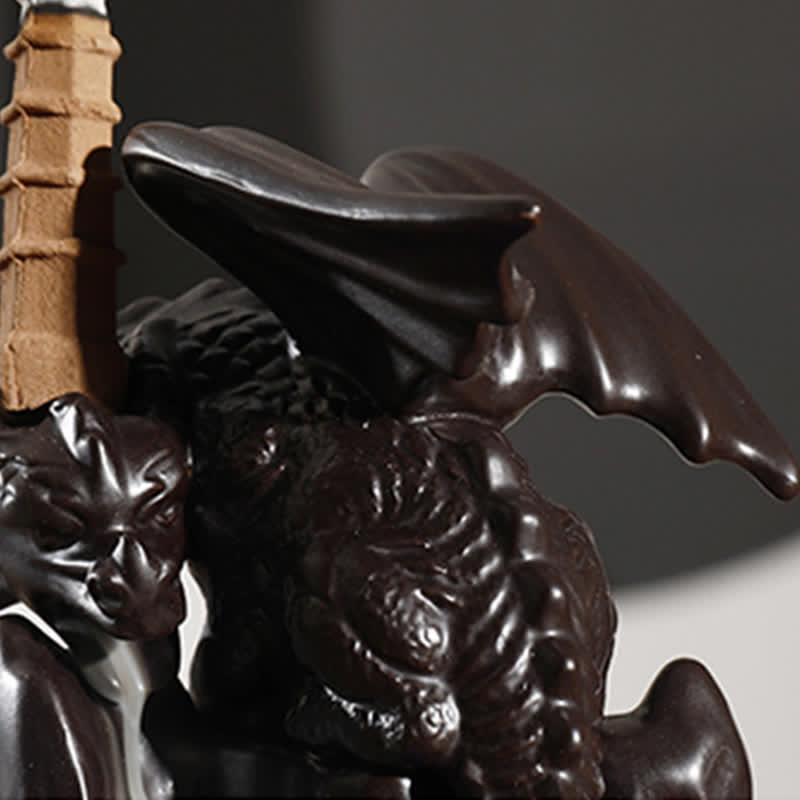 Nordic Dragon Ceramic Backflow Smoke Fountain Sandalwood Incense Burner