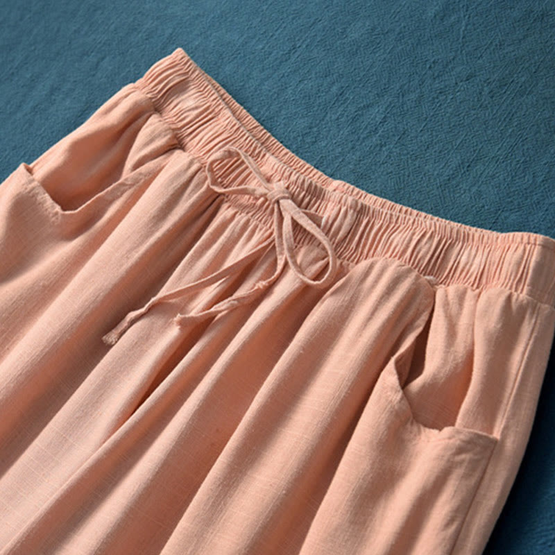 Plain Wide Leg Pants Dance Women's Yoga Pants With Pockets