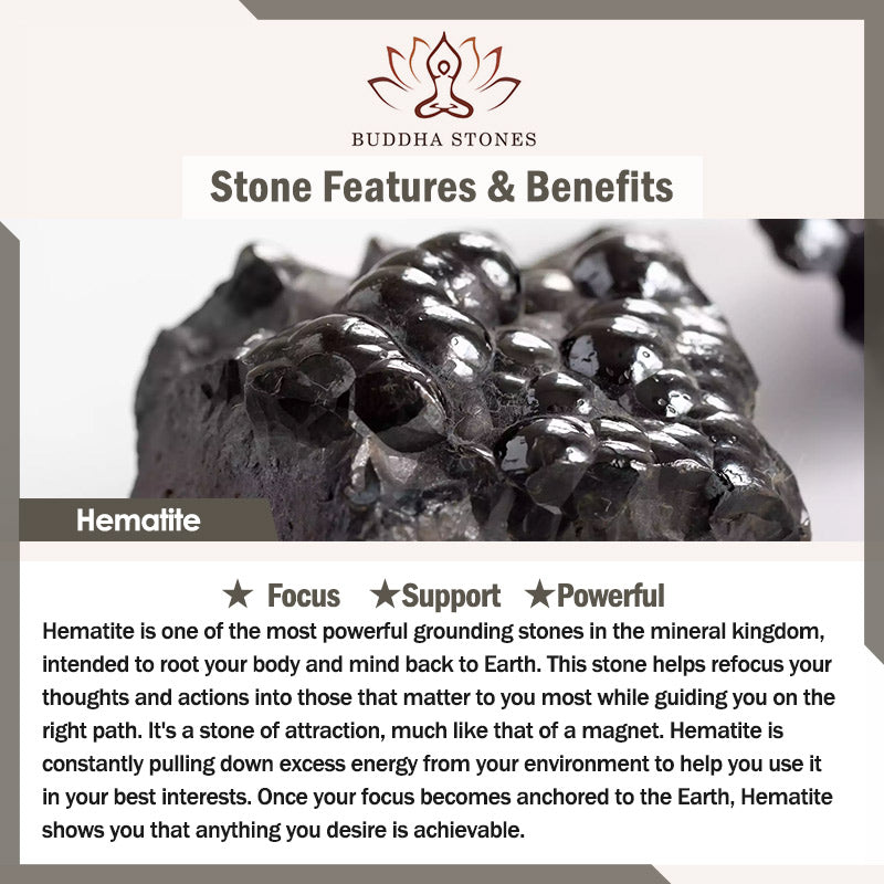 Grounding Hematite Yin Yang Couple Bracelet Set - 2 Pieces