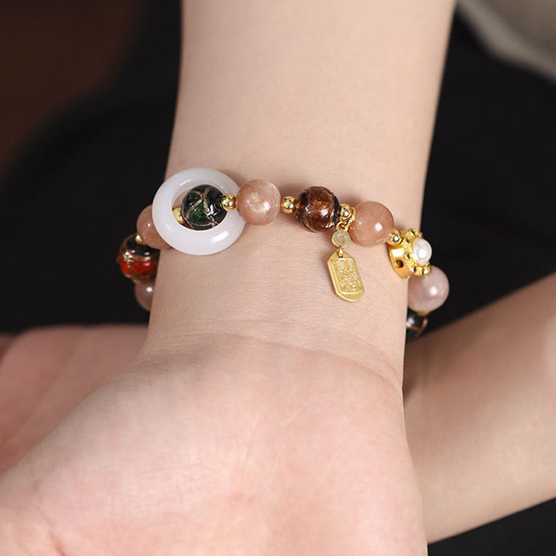 Tibetan Incense Ash Liuli Copper Om Mani Padme Hum Prayer Wheel Gemstone Bracelet