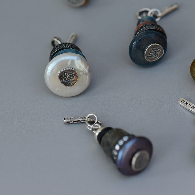 Zen Cairn Labradorite Various Crystals Calm Pendant Necklace