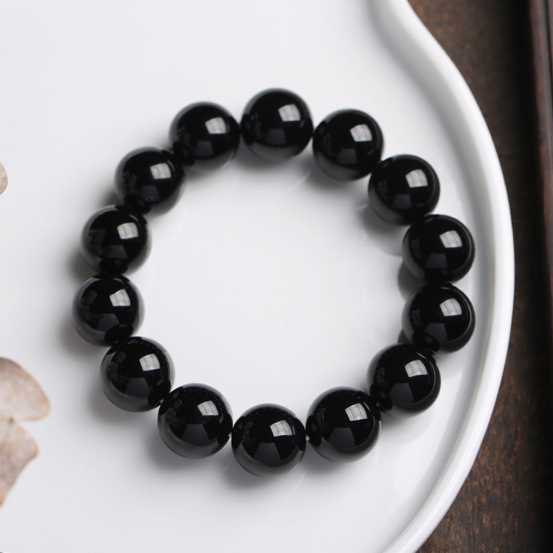 Natural Black Onyx Fortune Bracelet