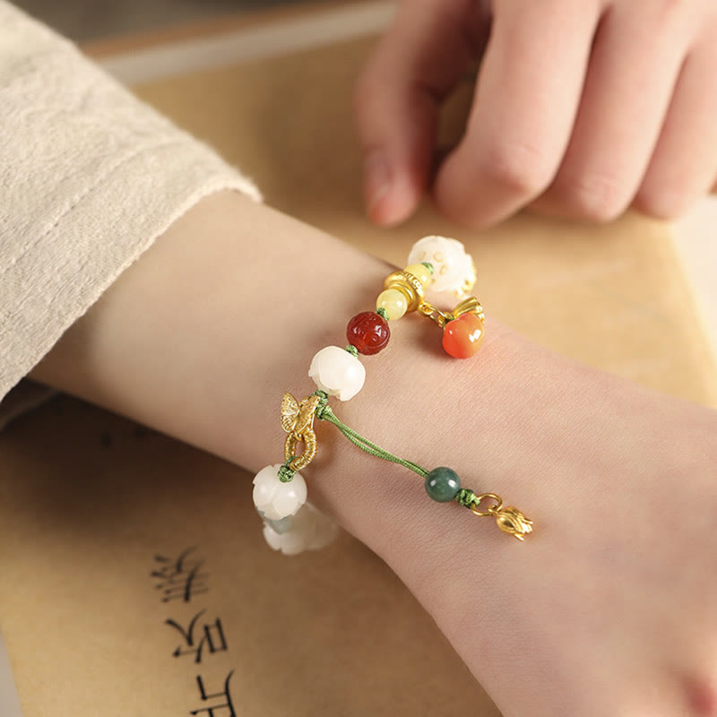 Natural Bodhi Seed Sculptural Bead Bracelet