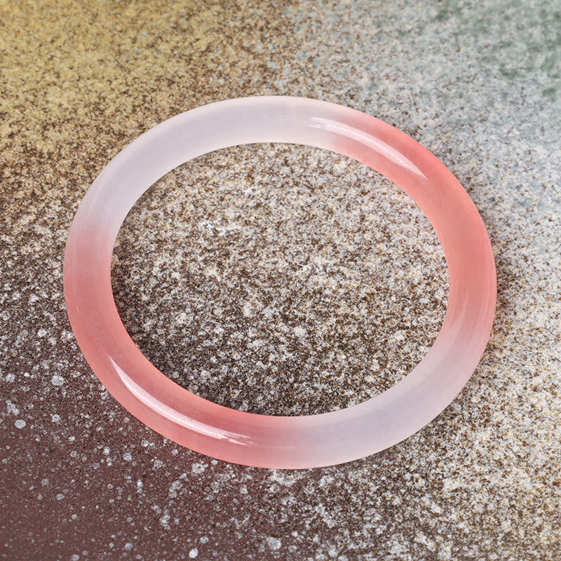 Pink Golden Silk Jade Wealth Bracelet Bangle