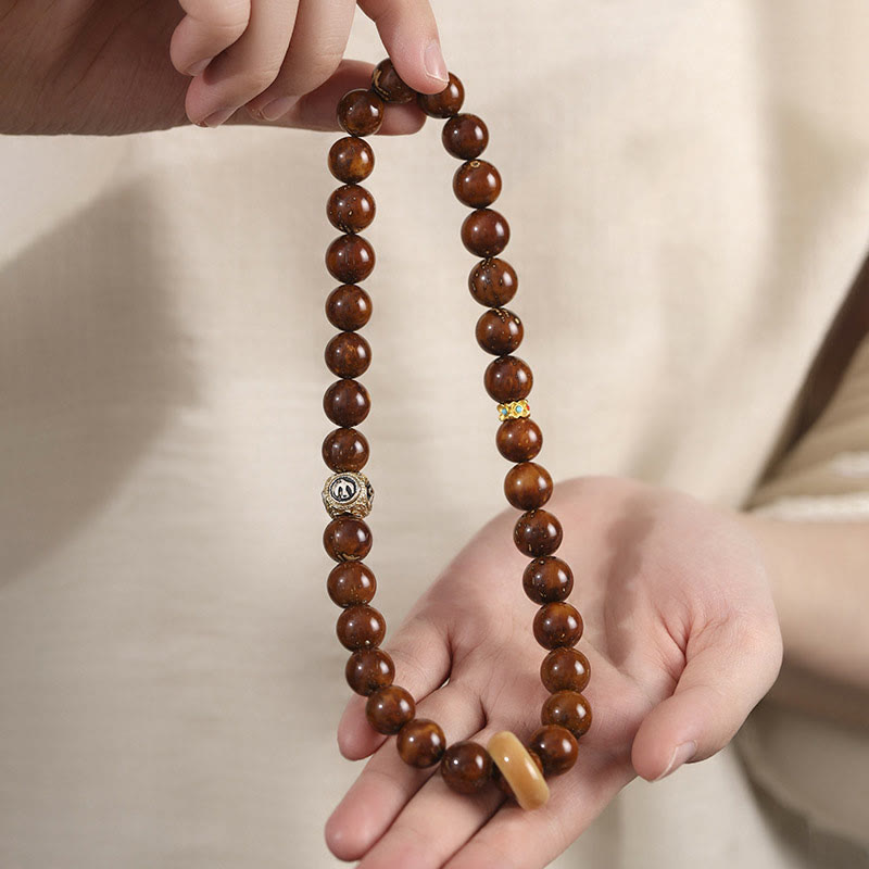 Tibetan Style Double Wrap Bracelet with Turquoise, Copper and Natural Purple Gold Rat Bodhi Seeds