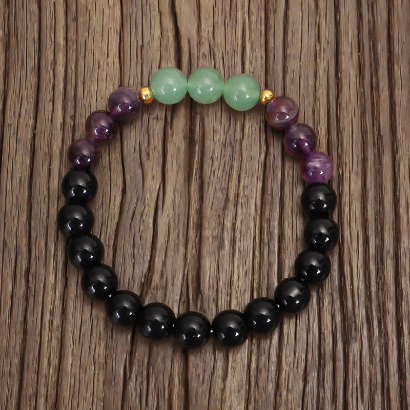 108 Mala Beads Amethyst Green Aventurine Lotus Meditation Bracelet