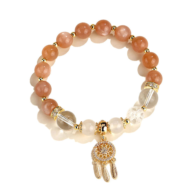 Dreamcatcher Natural Gemstone and Crystal Energy Anchor Bracelet