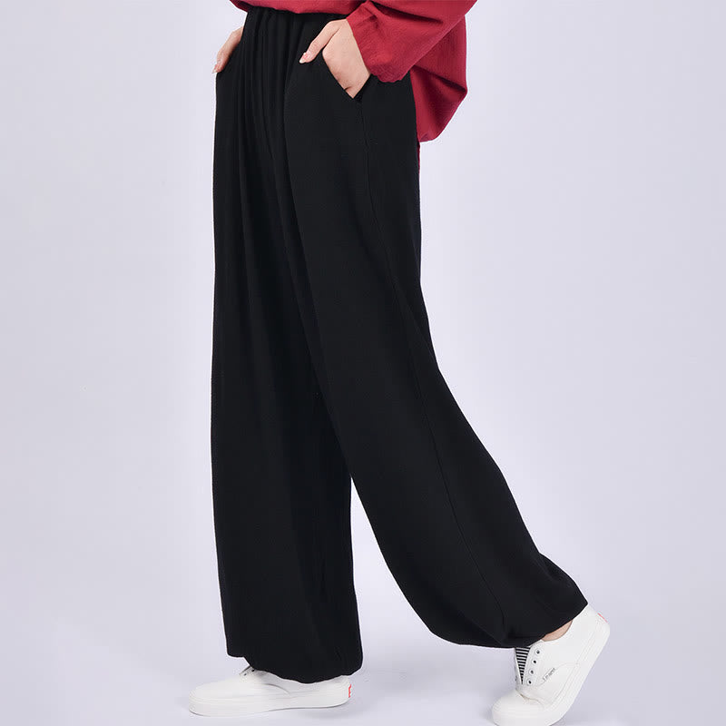 Tactile Breathable Linen Harem Pants for Mindful Meditation and Yoga