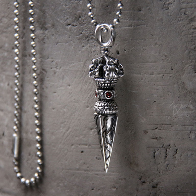 925 Sterling Silver Vajra Spiritual Power Necklace Pendant