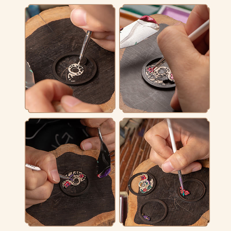 Year Of The Dragon Hand Painted Chinese Zodiac Rosewood Carved Calm Key Chain (Extra 35% Off | USE CODE: FS35)