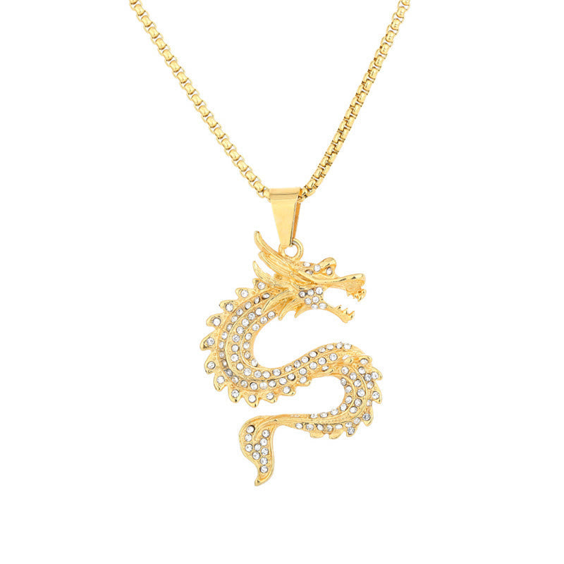 Chinese Zodiac Dragon Zircon Protection Necklace Pendant