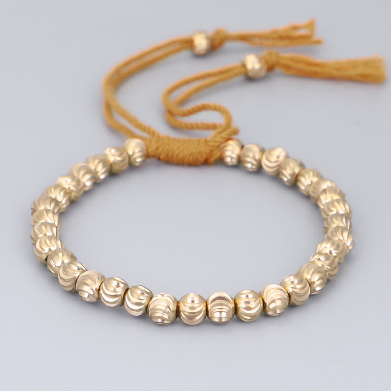 Tibetan Handmade Copper Bead Luck String Bracelet