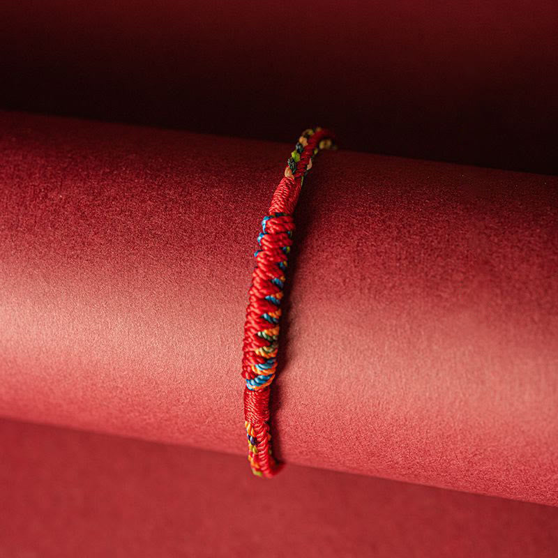 Handmade Five Elements Thread and Red String Braided Bracelet