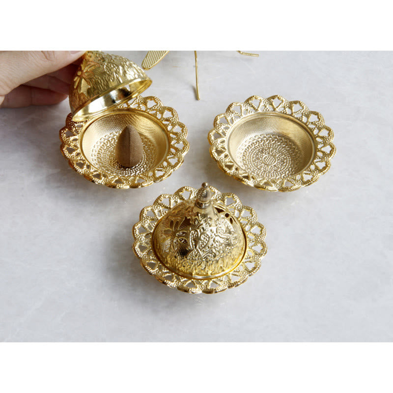 Tibetan Style Gold Mini Meditation Incense Burner