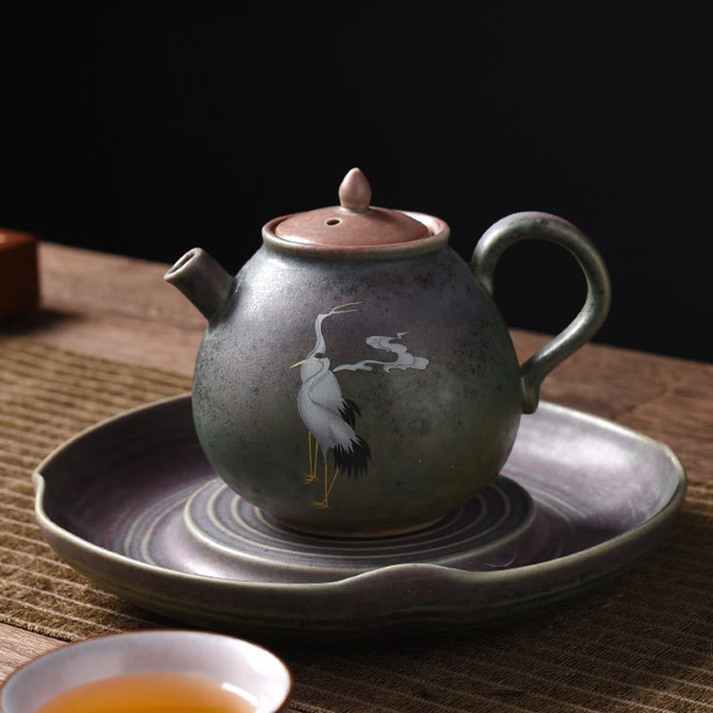 White Crane Cloud Chinese Gongfu Tea Ceramic Kung Fu Teapot