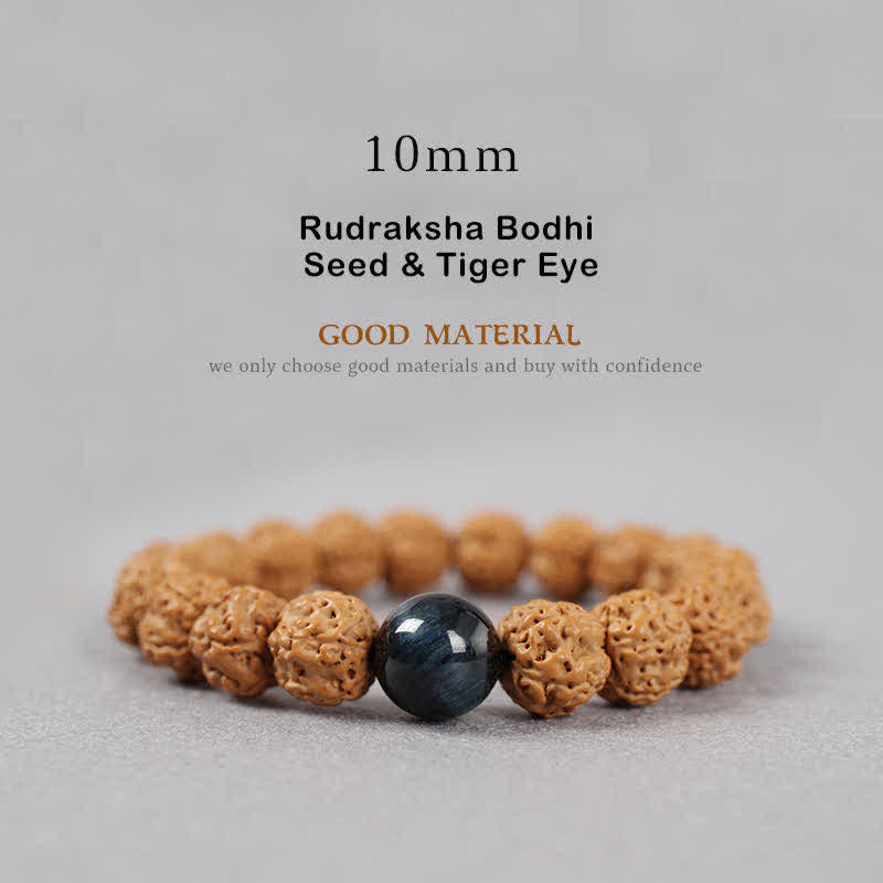 Tibet Rudraksha Bodhi Seed Dzi Bead Amber Turquoise Wealth Bracelet