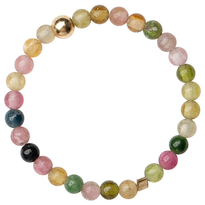Natural Tourmaline Gold-Plated Ring for Uplifting Energy Resonance