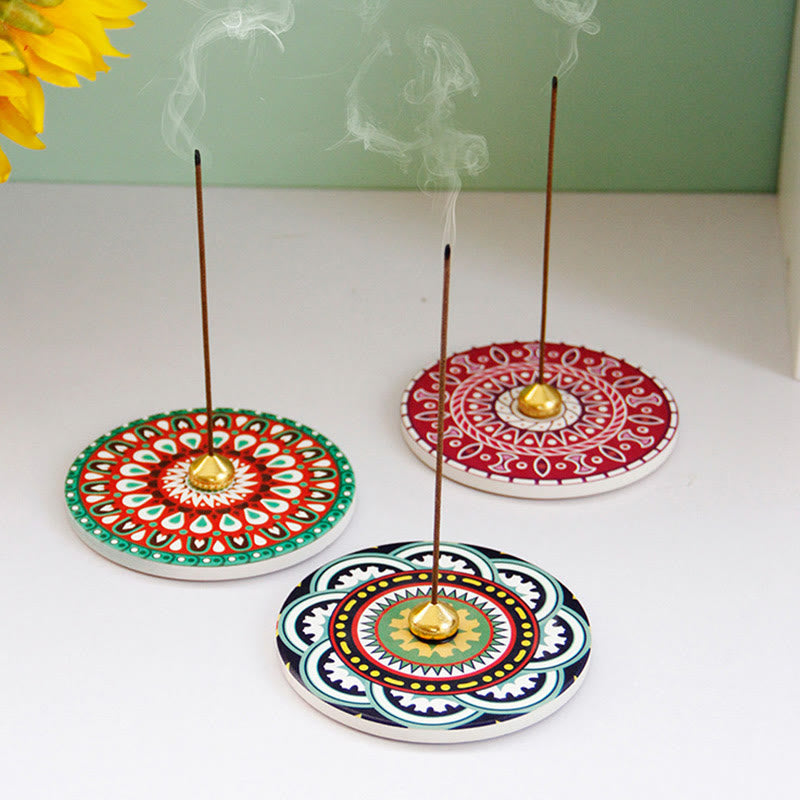 Handcrafted Colorful Pattern Ceramic Blessing Stick Incense Burner