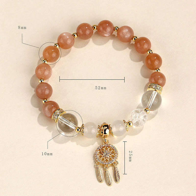 Dreamcatcher Natural Gemstone and Crystal Energy Anchor Bracelet