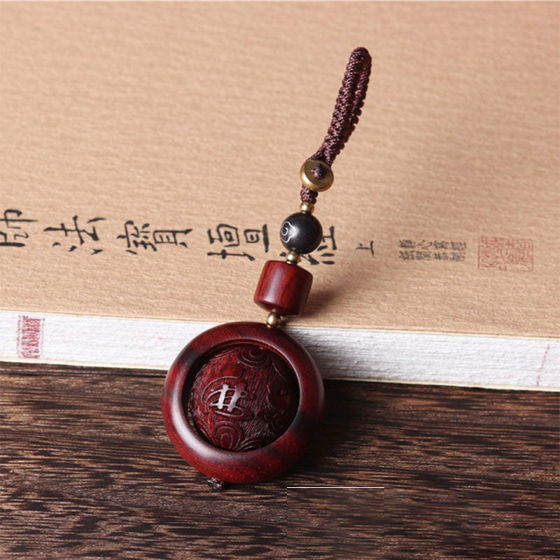 Tibetan Small Leaf Red Sandalwood Ebony Luck Protection Rotation Decoration