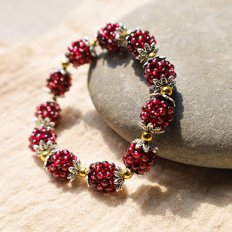 "All the best for Vitality and Passion" Garnet Bracelet Includes Gift Message Card