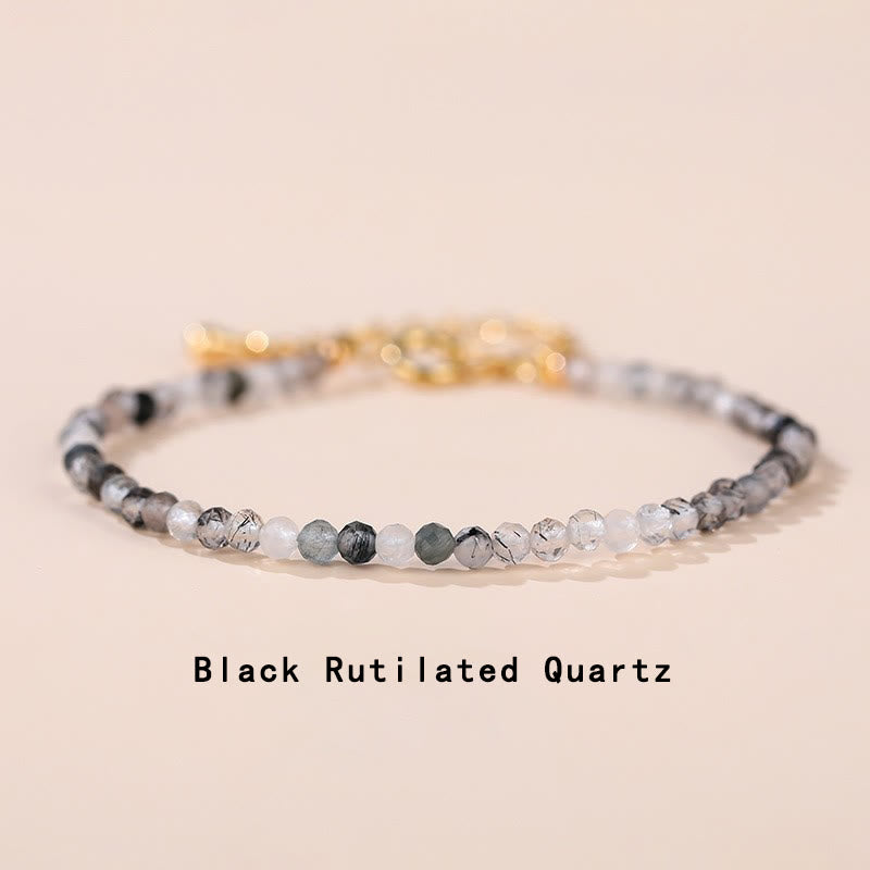 Minimalist Natural Gemstone Energy Chain Bracelet - Adjustable Crystal Anchor