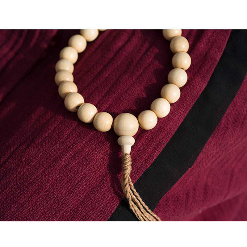 Natural Abelia Biflora Wood Blessing Wrist Mala