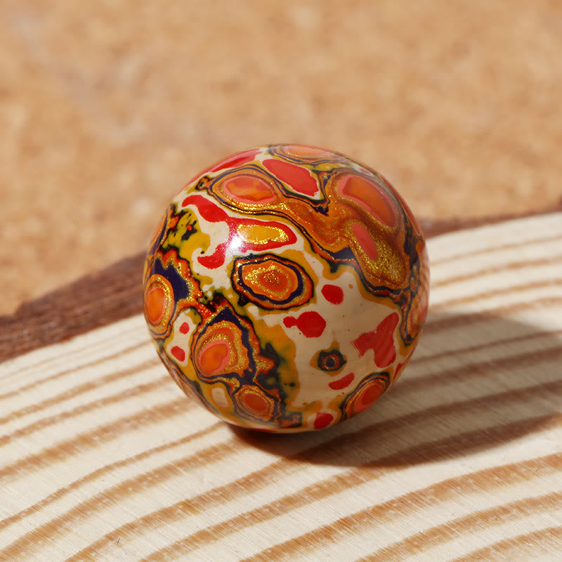 Natural Multicolored Lacquer Beads Calm Bracelet