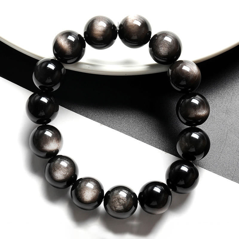 Natural Silver Sheen Obsidian Soothing Protection Bracelet