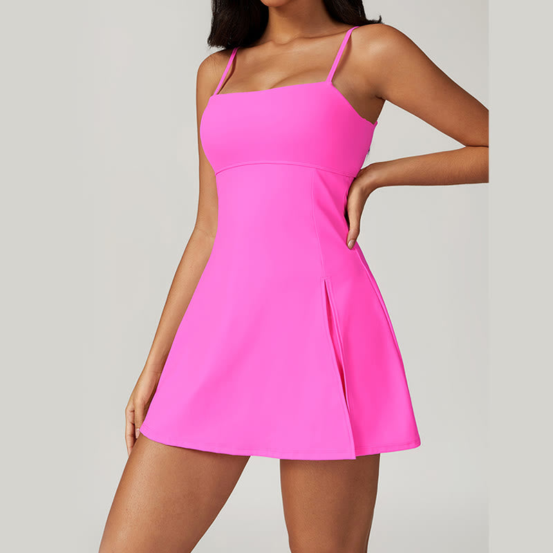 Solid Backless Tennis Yoga Women Sports Dress