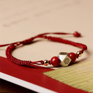 Handmade 925 Sterling Silver Cinnabar Zodiac Guardian Buddha Braided Red String Bracelet