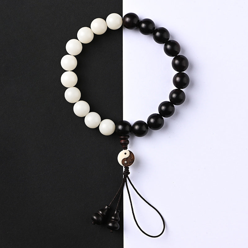 Ebony YinYang Protection Bracelet Decoration