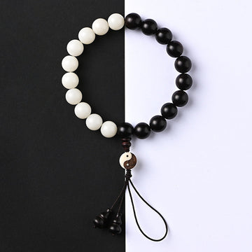 Ebony YinYang Protection Bracelet Decoration