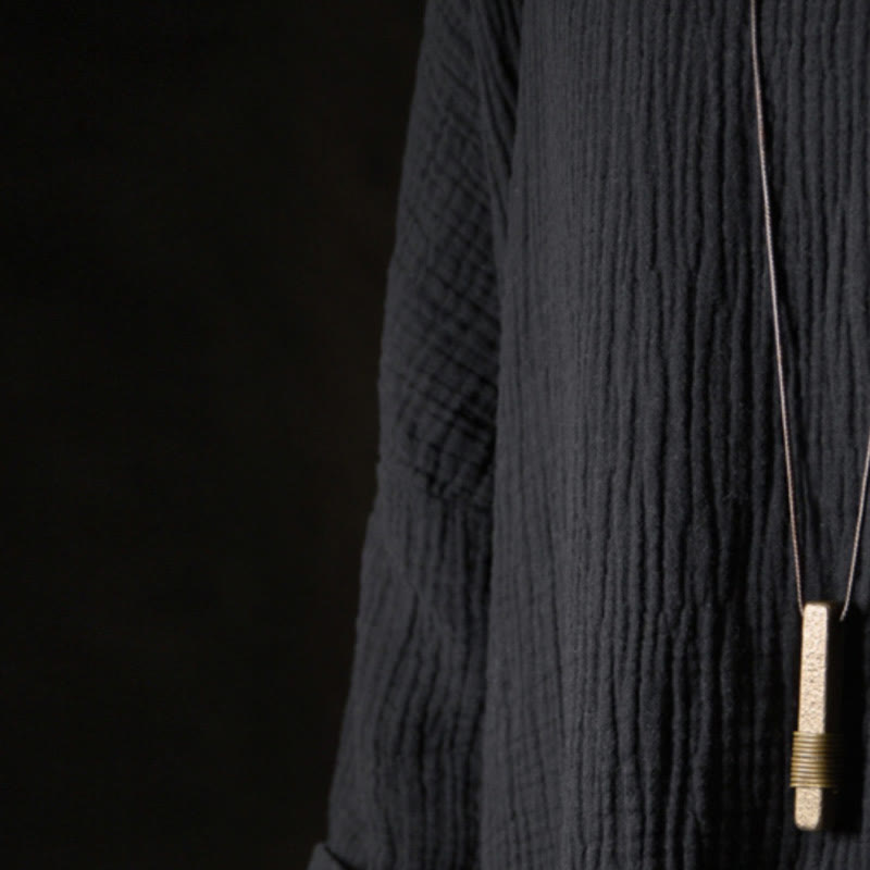 Vintage Textured Design Brass Copper Wealth Necklace Pendant