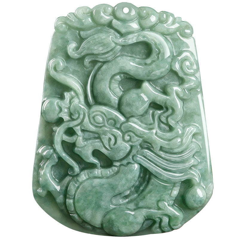 Chinese Zodiac Dragon Jade Strength Necklace String Pendant