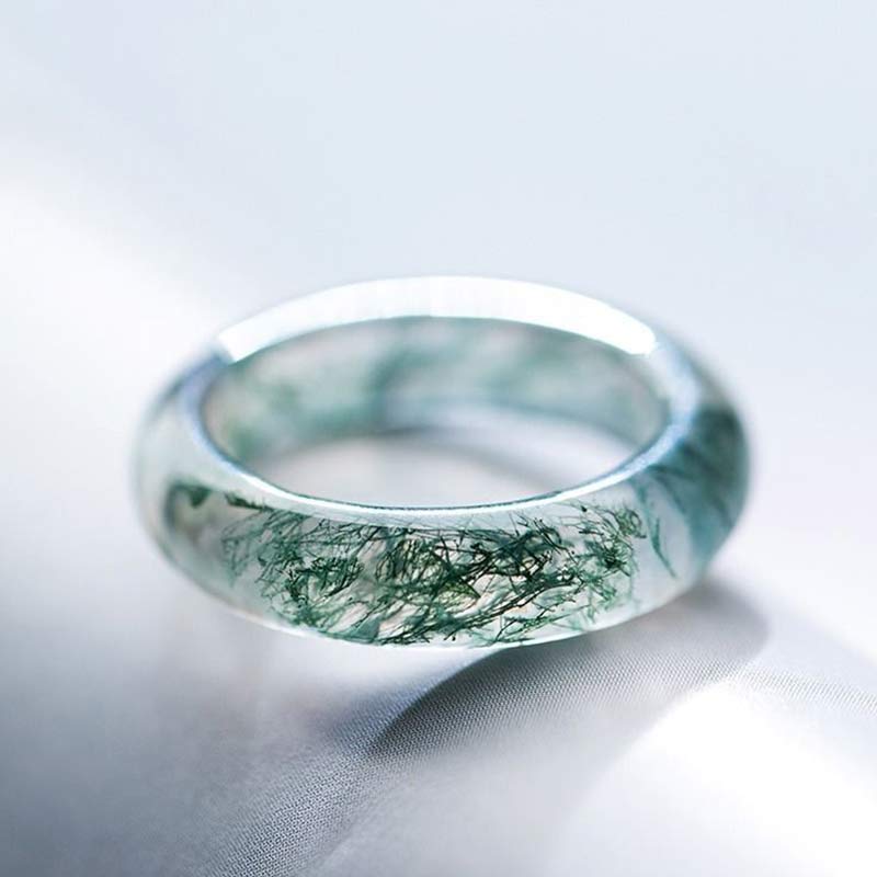 Moss Agate Healing Balance Ring