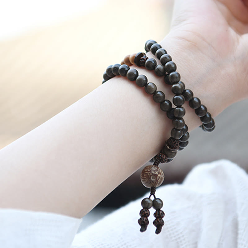 Tibetan Aromatic Sandalwood Multi-Wrap 108 Beads Meditation Mala Bracelet