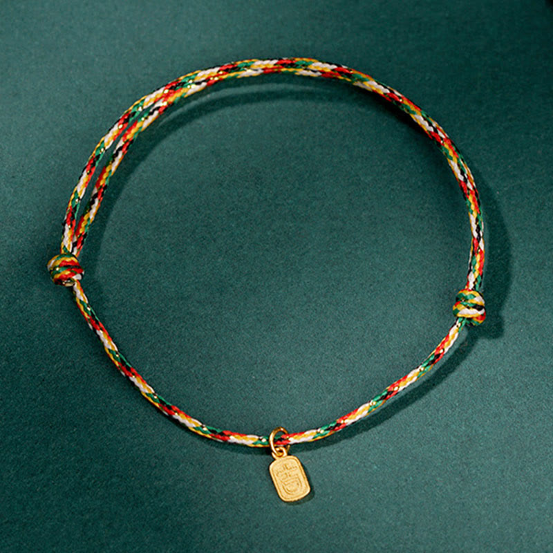 Auspicious Fu Character Peace And Joy Luck Handmade Multicolored Child Adult Bracelet