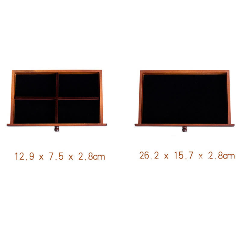 Vintage Plum Blossom Carved Wooden Jewelry Box Six-Layer Jewelry Storage Box