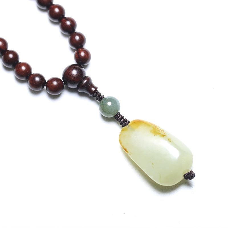 Tibetan Small Leaf Red Sandalwood Jade Mala Meditation Bracelet (Extra 30% Off | USE CODE: FS30)