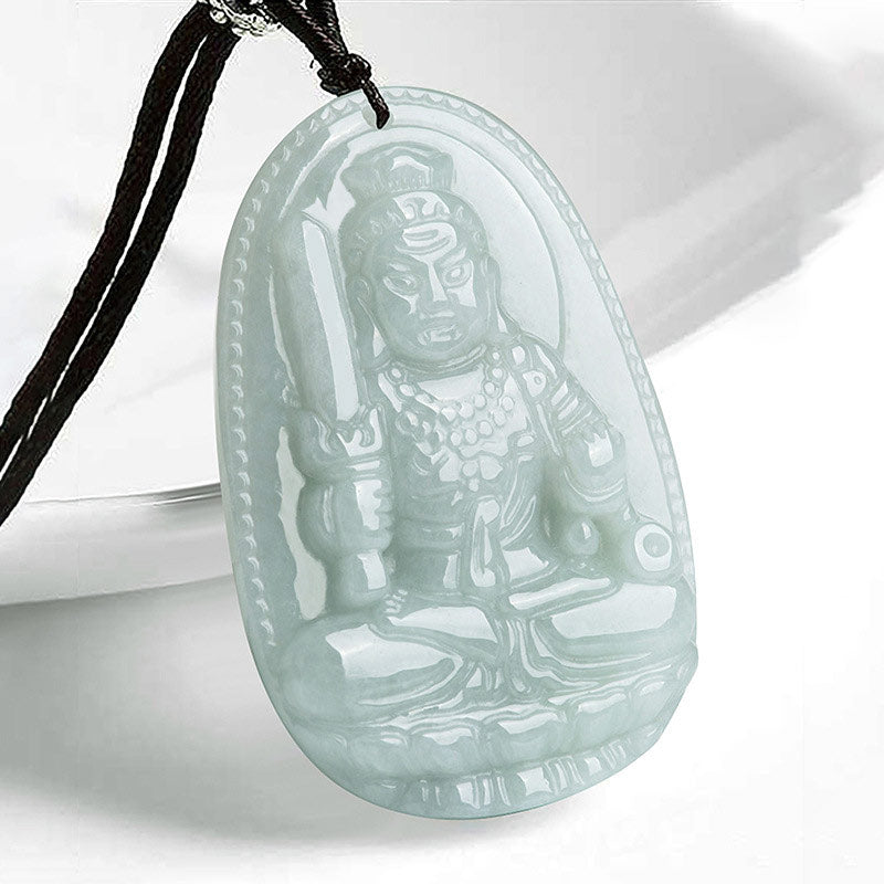 Chinese Zodiac Natal Buddha Jade Wealth Prosperity Necklace Pendant