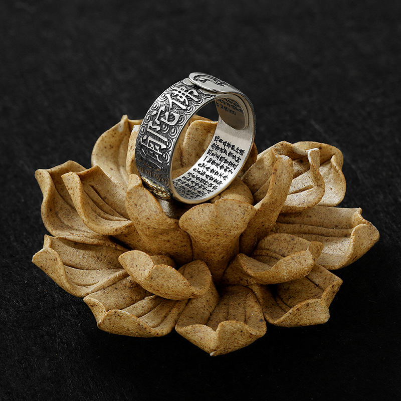 Chinese Zodiac Natal Buddha Wealth Luck Adjustable Ring