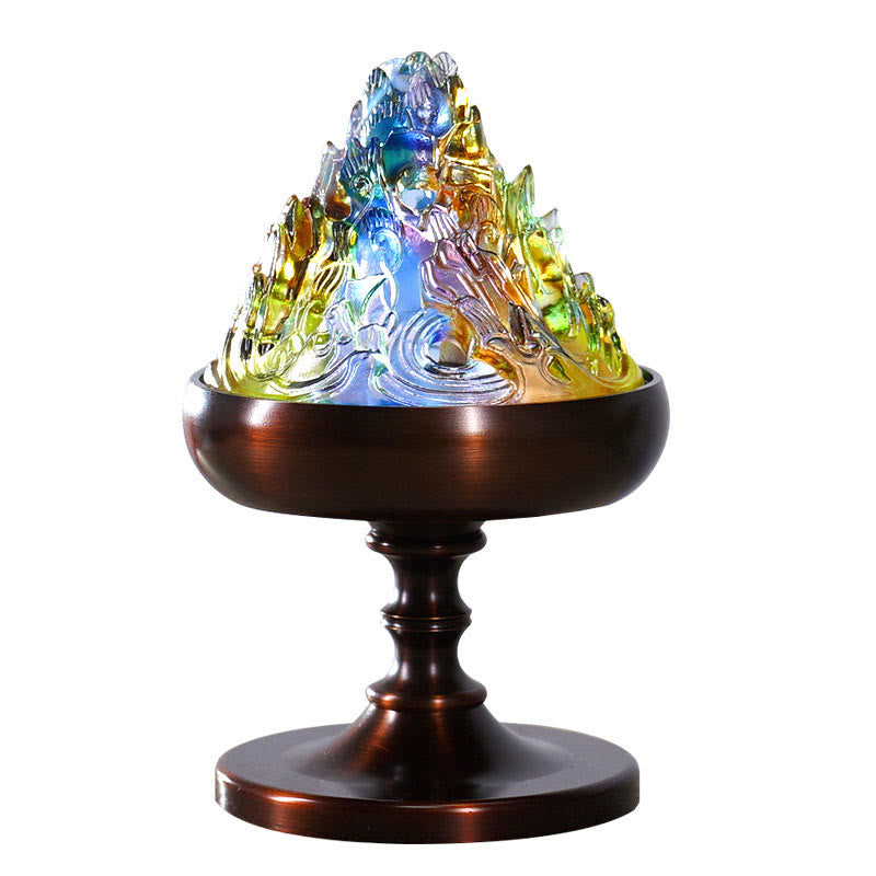 Mountain Peak Liuli Crystal Healing Meditation Incense Burner
