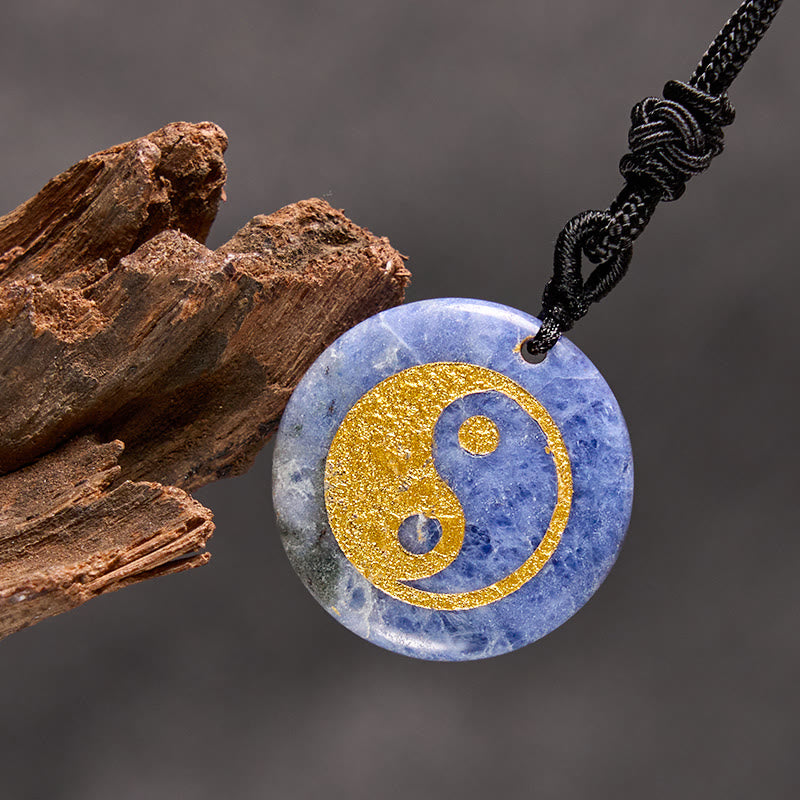 Various Crystal Amethyst Tiger Eye Green Aventurine Yin Yang Spiritual Necklace Pendant