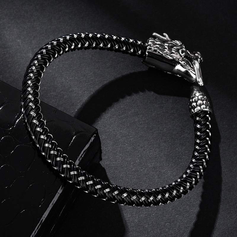Dragon Titanium Steel Protection Luck Bracelet